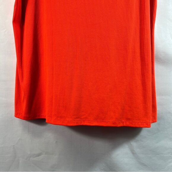 Lane Bryant Womens Orange Fitted High-Neck Ribbed Tank 0622 - Picture 4 of 13
